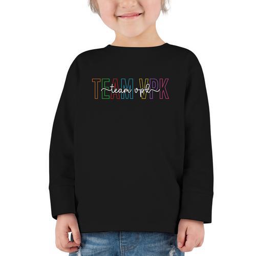 Team VPK Squad First Day Of VPK Back To School VPK Graphic Toddler Long Sleeve Tee - Savourry