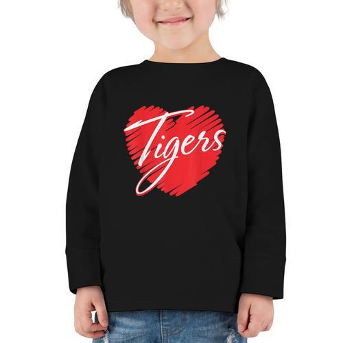 Tigers Heart Back To School Spirit R Graphic Toddler Long Sleeve Tee - Savourry