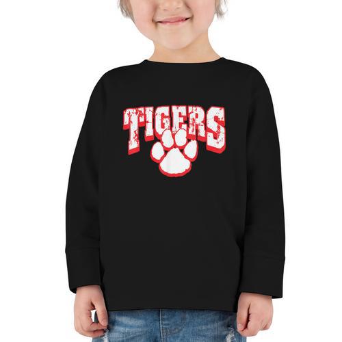 Tigers School Spirit Back To School R Graphic Toddler Long Sleeve Tee - Savourry