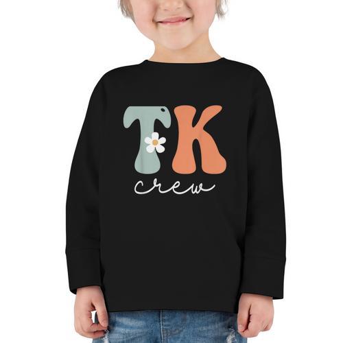 TK Crew Groovy Women Appreciation Day Hello Back To School Graphic Toddler Long Sleeve Tee - Savourry