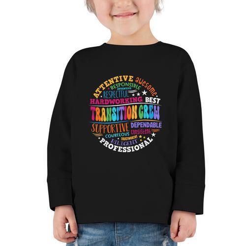 Transition Crew Squad Appreciation Week Back To School Graphic Toddler Long Sleeve Tee - Savourry