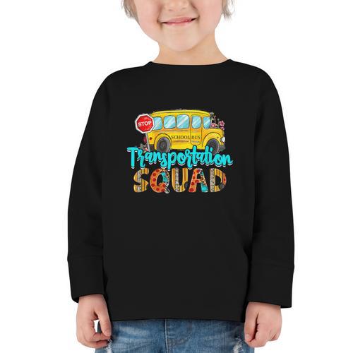 Transportation Squad Bus Driver Back To School Graphic Toddler Long Sleeve Tee - Savourry