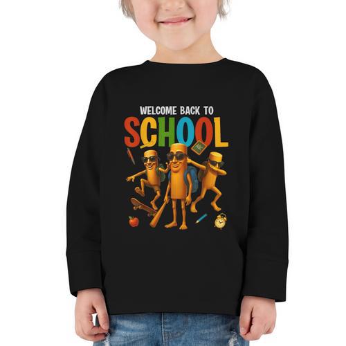 Tung Tung Tung Sahur Back To School Italian Brainrot Meme Graphic Toddler Long Sleeve Tee - Savourry