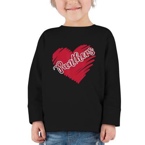 Vintage Panthers School Sports Name Spirit Go Back To School Graphic Toddler Long Sleeve Tee - Savourry