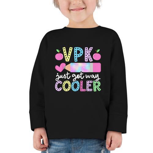 VPK Just Got Way Cooler First Day Of VPK Back To School VPK Graphic Toddler Long Sleeve Tee - Savourry