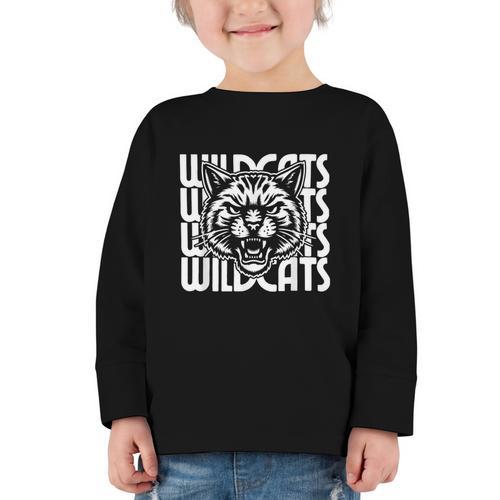 Wildcats School Spirit Team Wildcat Go Back To School Graphic Toddler Long Sleeve Tee - Savourry