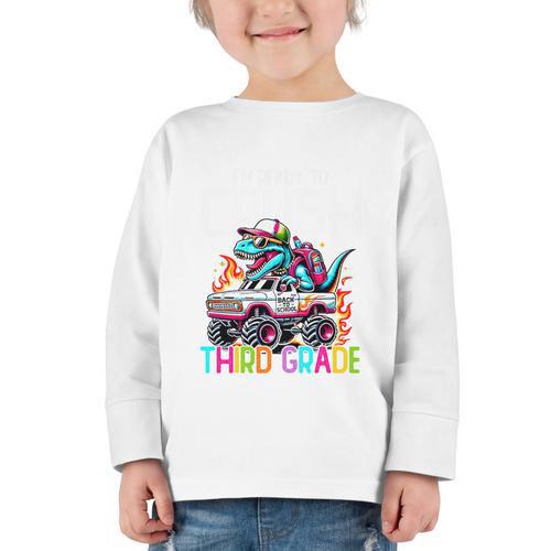 3rd Grade Back To School Kids Ready To Crush Third Grade Premium Tri-Blend Graphic Toddler Long Sleeve Tee - Savourry