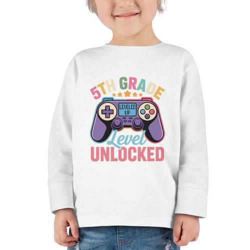5th Grade Level Unlocked Shirt – Gamer Back To School Performance Graphic Toddler Long Sleeve Tee - Savourry