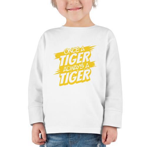 Always A Tiger Back To School Spirit GY Performance Graphic Toddler Long Sleeve Tee - Savourry