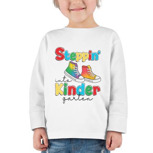 Back To School Girls Boys First Day Of Kindergarten Graphic Toddler Long Sleeve Tee - Savourry