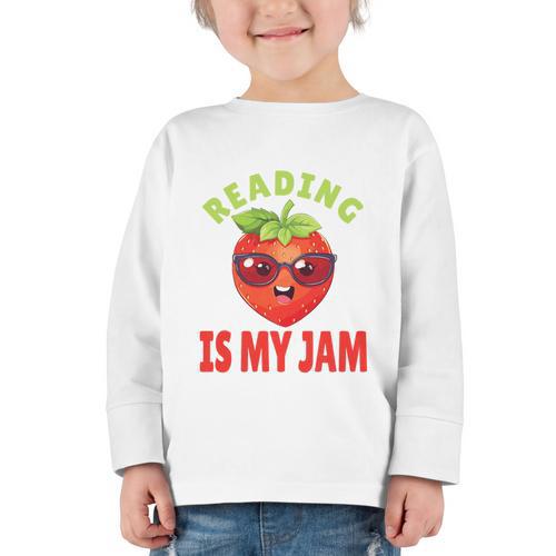 Back To School Reading Is My Jam School Librarian Premium Tri-Blend Graphic Toddler Long Sleeve Tee - Savourry