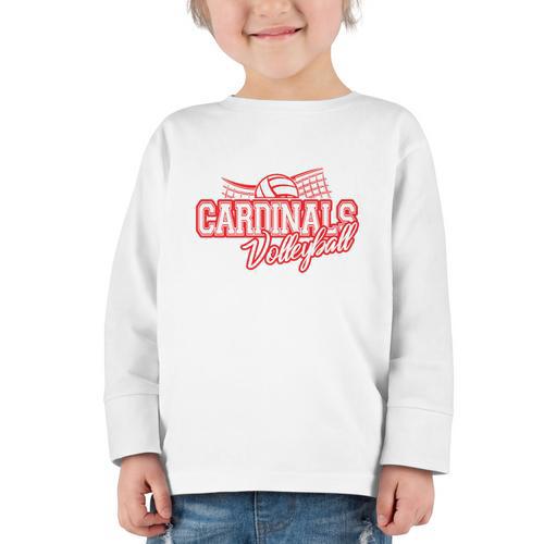 Cardinals Volleyball Back To School Spirit R Graphic Toddler Long Sleeve Tee - Savourry