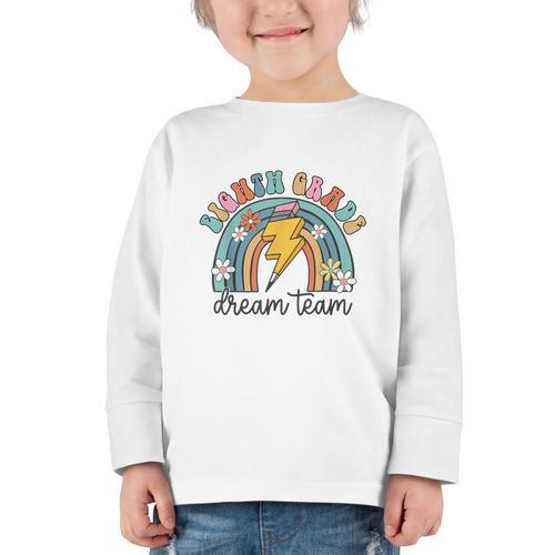Eighth Grade Dream Team 1st Day Of 8th Grade Back To School Graphic Toddler Long Sleeve Tee - Savourry