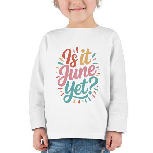 Is It June Yet Back To School Student Groovy Kids Premium Tri-Blend Graphic Toddler Long Sleeve Tee - Savourry