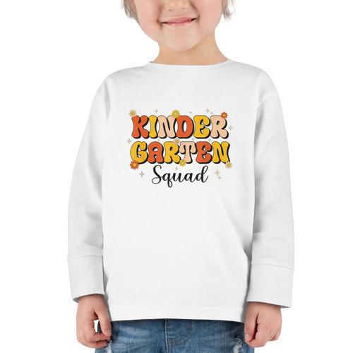 Kinder Garten Squad Team Back To School Kinder Garten Kids Graphic Toddler Long Sleeve Tee - Savourry