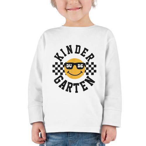 Kindergarten Dude Back To School Kinder Students Kids Graphic Toddler Long Sleeve Tee - Savourry