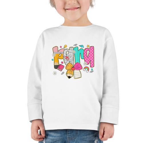 Para Paraprofessional Coquette First Day Back To School Graphic Toddler Long Sleeve Tee - Savourry