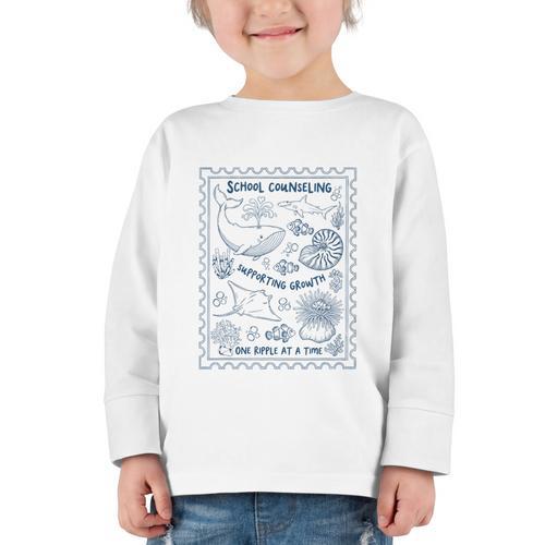 School Counselor Ocean Guidance Counselor Back To School Graphic Toddler Long Sleeve Tee - Savourry