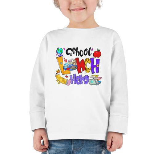 School Lunch Hero Cafeteria Squad Workers Back To School Graphic Toddler Long Sleeve Tee - Savourry