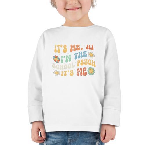 School Psych Psychologist Back To School Groovy Vintage Graphic Toddler Long Sleeve Tee - Savourry