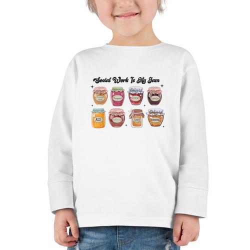 Social Work Is My Jam Back To School School Social Worker Graphic Toddler Long Sleeve Tee - Savourry