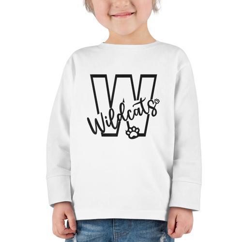 Wildcats School Sports Fan Team Spirit Mascot Back To School Graphic Toddler Long Sleeve Tee - Savourry
