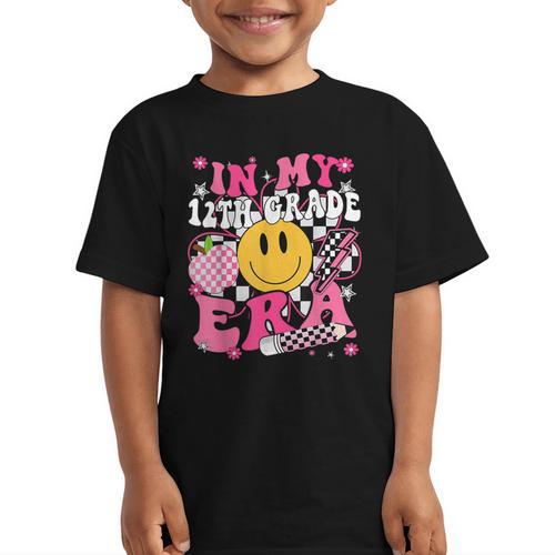 In My 12th Grade Era First Day Of School Back To School Girl Graphic Kid T-Shirt - Savourry