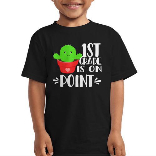 1st Grade Is On Point Cactus Back To School Graphic Kid T-Shirt - Savourry