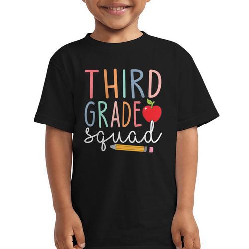 3rd Grade Squad Tshirt Third Grade Back To School Graphic Kid T-Shirt - Savourry