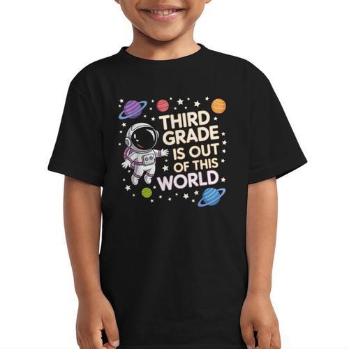 3rd Grade Is Out Of This World Space Back To School Graphic Kid T-Shirt - Savourry