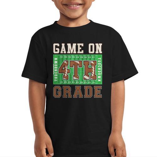 4th Grade Boys Kids Football Back To School Fourth Grade Graphic Kid T-Shirt - Savourry