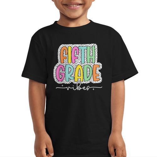 5th Fifth Grade Vibes Back To School Dalmatian Dots Graphic Kid T-Shirt - Savourry