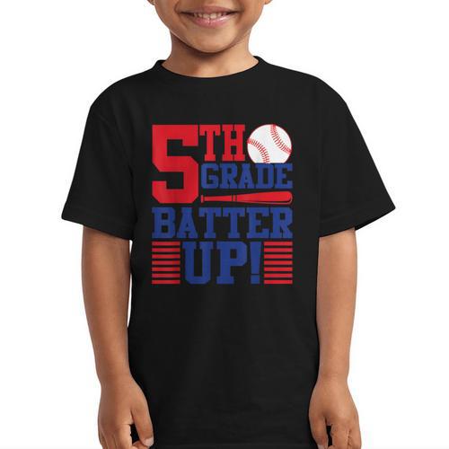 5th Grade Batter Up Back To School Fifth Grade Baseball Boys Graphic Kid T-Shirt - Savourry