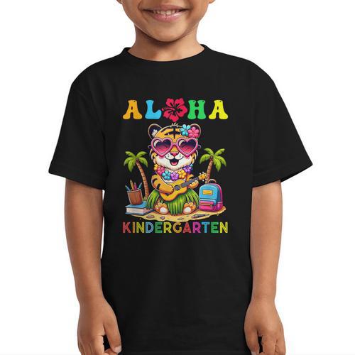Aloha Kindergarten Tiger Hawaii Back To School Kids Girls Graphic Kid T-Shirt - Savourry