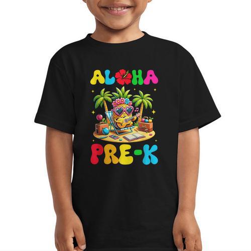 Aloha Pre-K Pineapple Hawaii Back To School Kids Girls Graphic Kid T-Shirt - Savourry