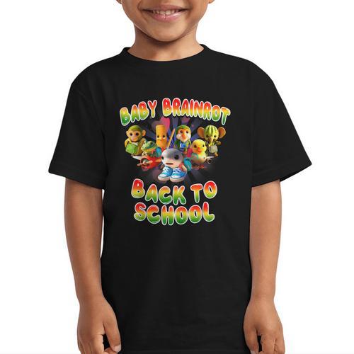 All Baby Brainrot Italian Meme Cute Back To School For Kids Graphic Kid T-Shirt - Savourry