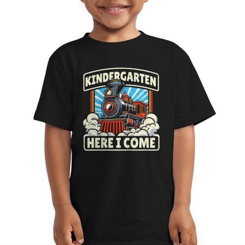 Back To School Kindergarten Here I Come Train Boys Girls Graphic Kid T-Shirt - Savourry