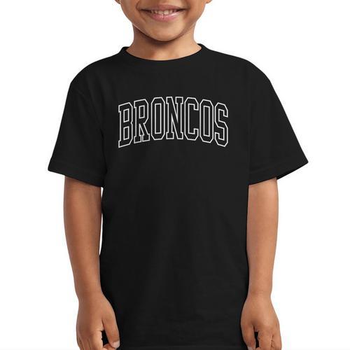 Broncos High School Spirit Fan Team Back To School Graphic Kid T-Shirt - Savourry