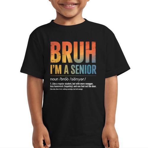 Bruh I'm A Senior Back To School Class Of 2026 Graduation Graphic Kid T-Shirt - Savourry