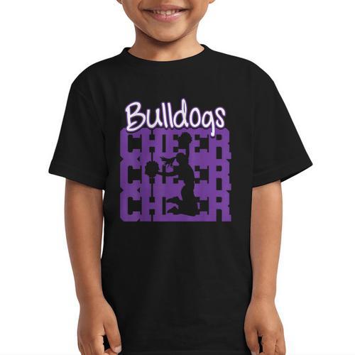 Bulldogs Cheer Back To School Cheerleading Spirit P Graphic Kid T-Shirt - Savourry
