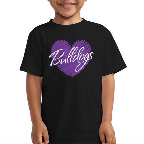 Bulldogs Heart Back To School Spirit P Graphic Kid T-Shirt - Savourry
