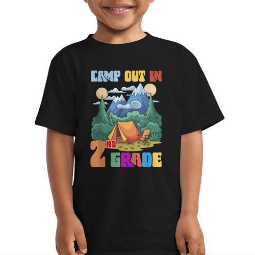 Camp Out In 2nd Grade Back To School For Camping Lover Graphic Kid T-Shirt - Savourry