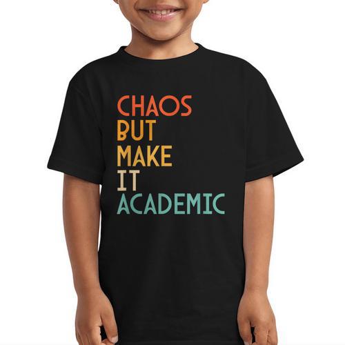 Chaos But Make It Academic Retro Back To School Graphic Kid T-Shirt - Savourry