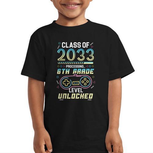 Class 2033 Gaming 6th Grade Level Unlocked Back To School Graphic Kid T-Shirt - Savourry