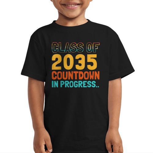 Class Of 2035 Countdown In Progress Fun Back To School Retro Graphic Kid T-Shirt - Savourry