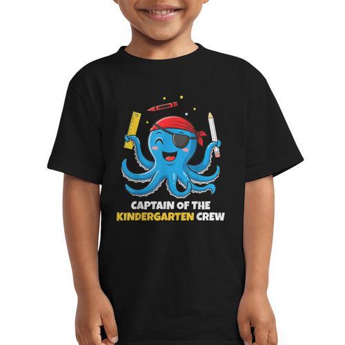Cute Octopus Pirate Kindergarten Boys Kids Back To School Graphic Kid T-Shirt - Savourry