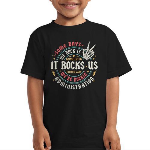 Some Days We Rock It Administration Office Back To School Graphic Kid T-Shirt - Savourry