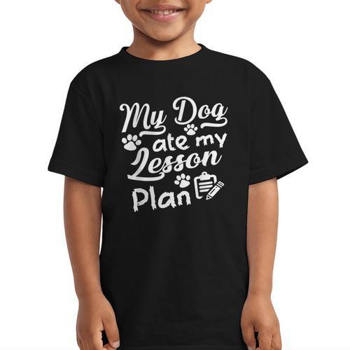 My Dog Ate My Lesson Plan For Back To School Graphic Kid T-Shirt - Savourry