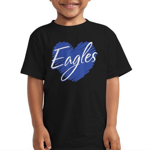 Eagles Heart Back To School Spirit B Graphic Kid T-Shirt - Savourry