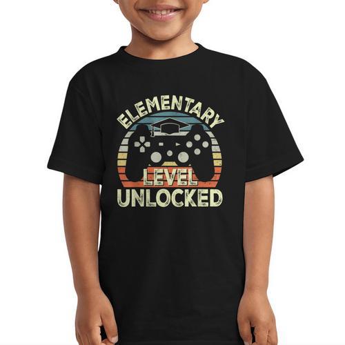 Elementary Level Unlocked Video Game Back To School Boys Graphic Kid T-Shirt - Savourry